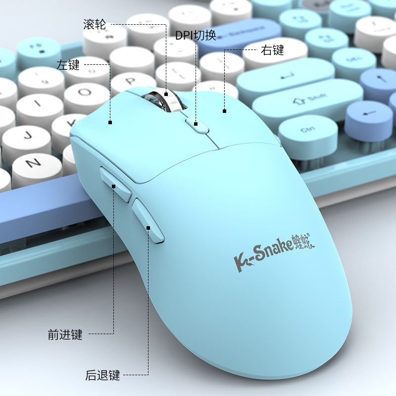 Viper wk300 dual-mode wireless bluetooth keyboard and mouse combo - punk keycaps - desktop pc laptop keyboard for women