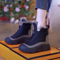 Warm and cozy snow boots: new autumn/winter women's cotton shoes, fleece-lined, extra thick, fashionable, versatile, thick-soled, height-increasing women's martin boots