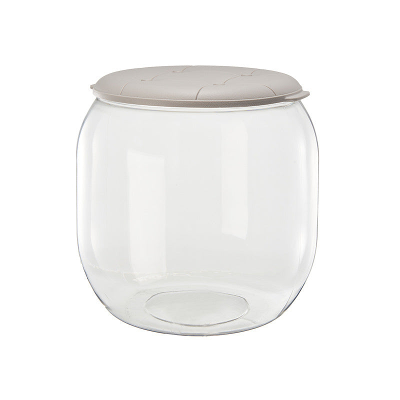 New transparent storage plastic stool - large capacity home toy storage box - clear storage ottoman with seating