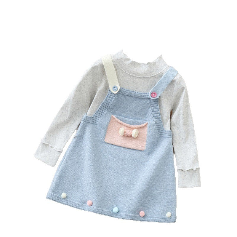 Spring new arrivals: sweet knitted tank top dress set for little girls - spring collection