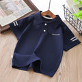 Boys' short-sleeve t-shirt summer collection : new lightweight polo shirt with turn-down collar for stylish boys - yh