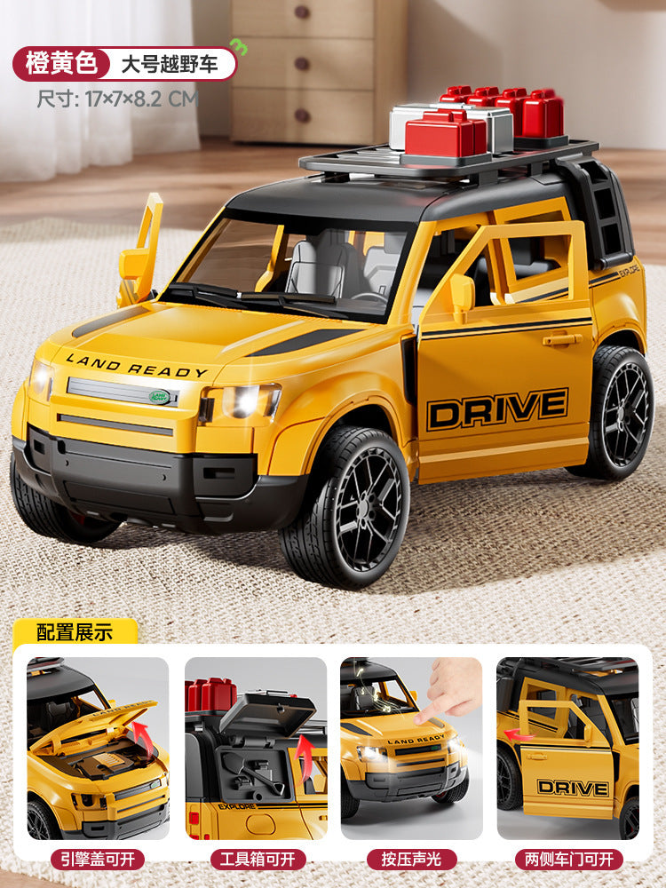 Boys' realistic large inertia sound & light off-road vehicle - kids' car model ornament - openable doors, lights, durable toy