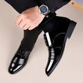 Men's leather dress shoes - summer business formal, plus size, black casual, hidden heel, wedding suit, breathable, british style, groom shoes