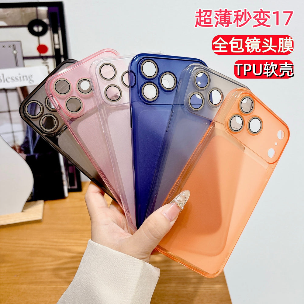 Large window lens film suitable for iphone17promax mobile phone case 15 apple 16 frosted ultra-thin transparent soft case