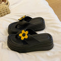 New arrivalcute flower seaside beach slippers women's summer easiest for matchoutwearplatform shoesthick sole sandals internet celebrity flip flops