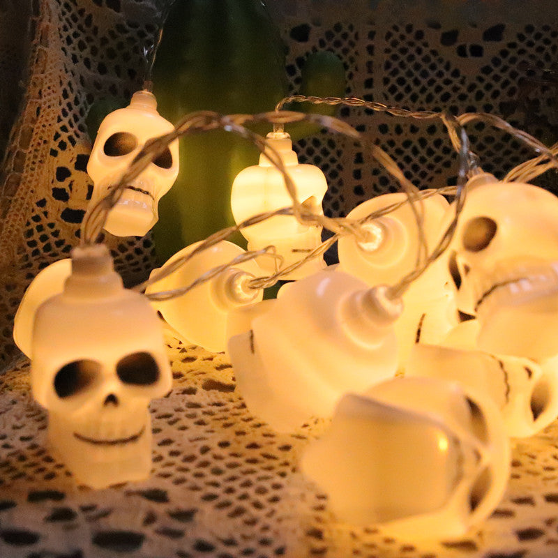 Cross-border LED Halloween battery box light string, Ghost Festival skull decorative light string outdoor party atmosphere lanterns