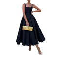 cross-border e-commerce european and american women's clothing: new summer collection - fashionable, elegant black sleeveless camisole sexy dress