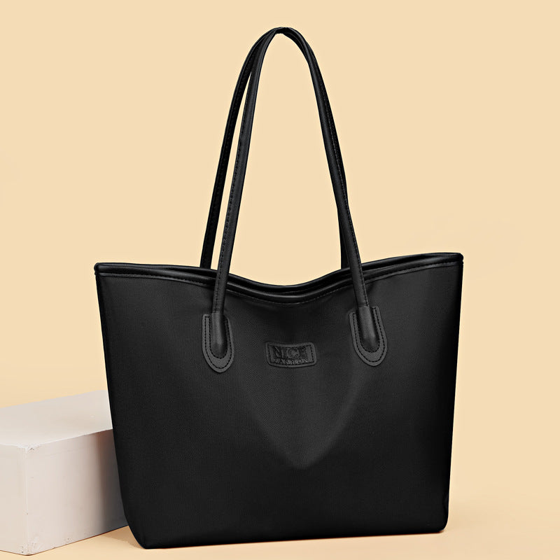 Large capacity women's shoulder bag 2024 new fashion versatile tote bag simple oxford cloth tote bag mom bag
