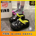 Eva clogs women's ins trendy summer thick sole high heels nurse toe-cap half drag cute outwear shit-stepping beach sandals