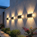 Solar powered outdoor wall washer lights - waterproof garden landscape lighting for decorative ambiance