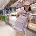 Autumnew arrival backpack female college student school bag high-looking contrast color dopamine sweet girl lightweight backpack