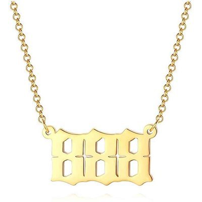 Amazon fashion custom stainless steel pendant necklace - european and american popular numbered choker