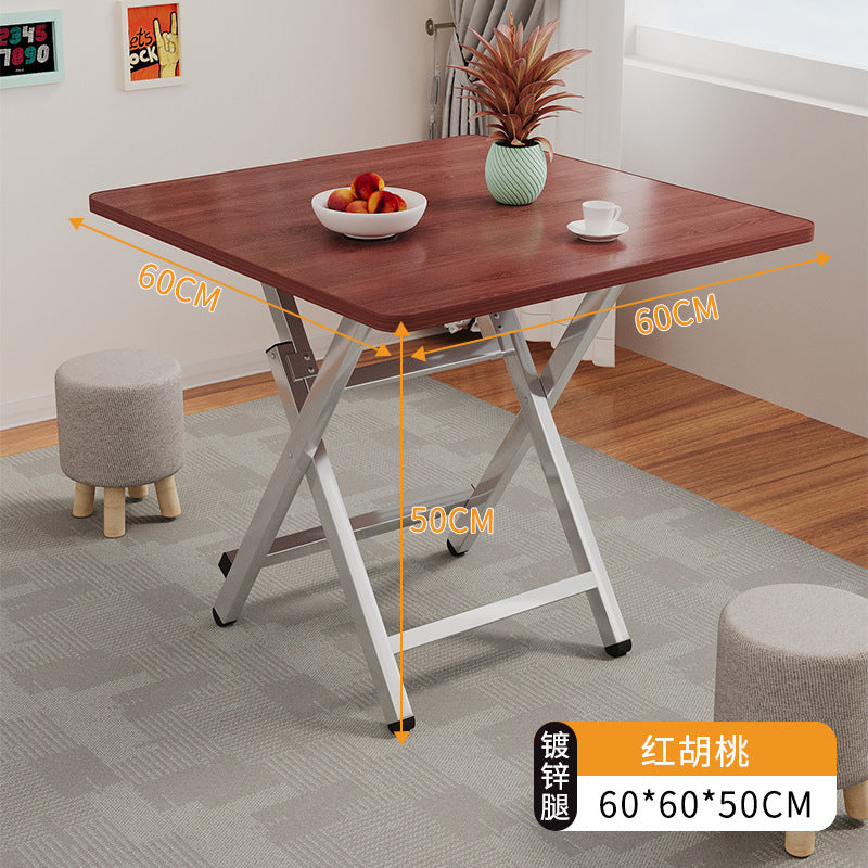 Foldable table dining table for home small table outdoor portable stall small apartment rental house simple dining square table