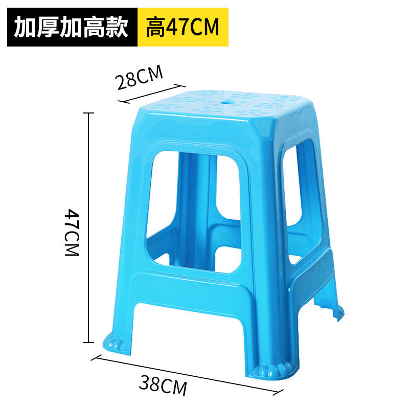 Extra thick red plastic stool cooked glue household thickened dining table stool plastic chair adult high bench high foot stool commercial