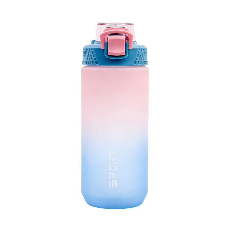 Outdoor sports water cup creative frosted large capacity gradient plastic cup portable high-looking large capacity cup