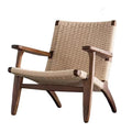Walnut armrest + beige rope [ash wood]