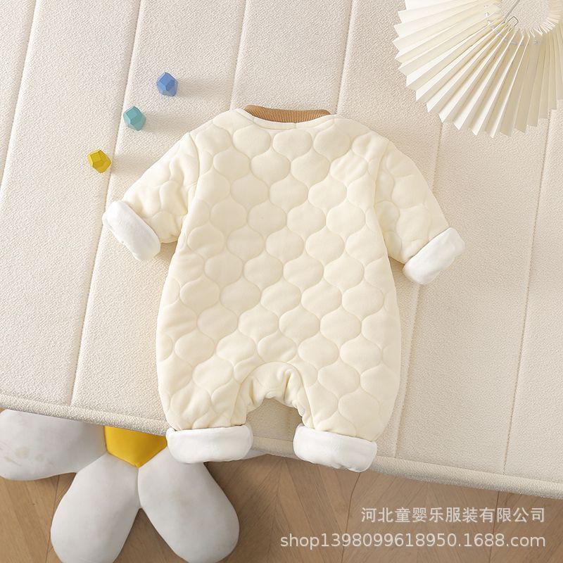 Autumn winter newborn baby one-piece clothes outwear rompers heattech baby boy and girl cartoon super cute clothes