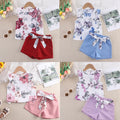 Girls' fashionable and stylish outfit set -  summer korean style short sleeve and shorts cute children's two-piece set - wholesale supply