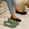 summer new arrival: plus size women's casual comfort pointed toe flyknit slip-on flats - wholesale