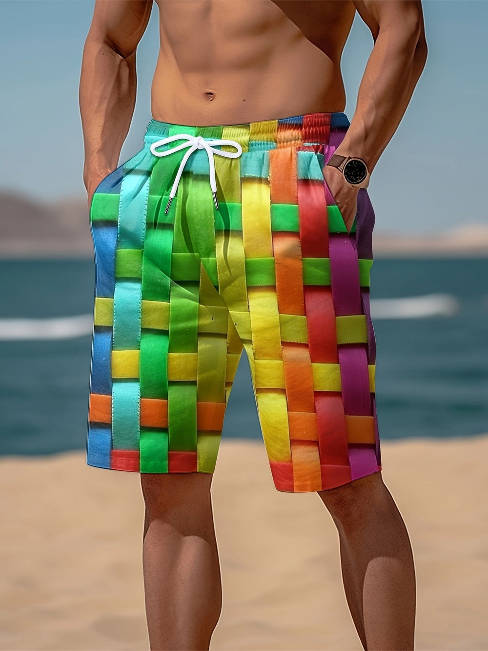 trending men's swim trunks, quick-dry swim shorts, casual athletic beach shorts, new european and american styles