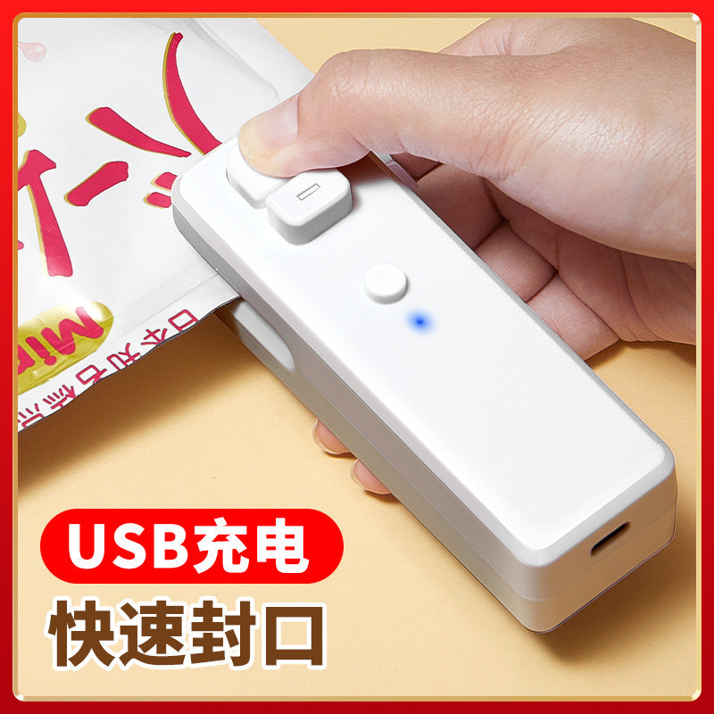 Small usb rechargeable mini sealer - all-in-one portable food bag sealer for snacks