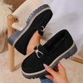 Exportretro cross-border  new spring & fall loafers large size casual frosted british style women's shoes thick heel thick sole