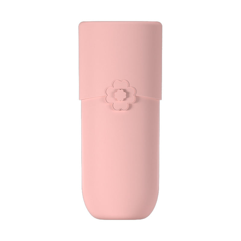 Japanese-style portable travel toothbrush box, silicone washing cup with lid, toothpaste tooth holder, tooth set storage box, mouthwash cup.