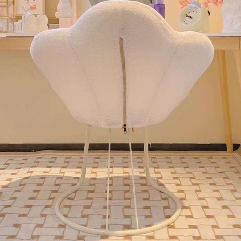 Cosmetic chair small apartment simple petal chair home fabric leisure back chair cream style dressing table chair cross-border