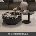 Luxury designer italian minimalist high-end living room home small apartment round glass combination coffee table