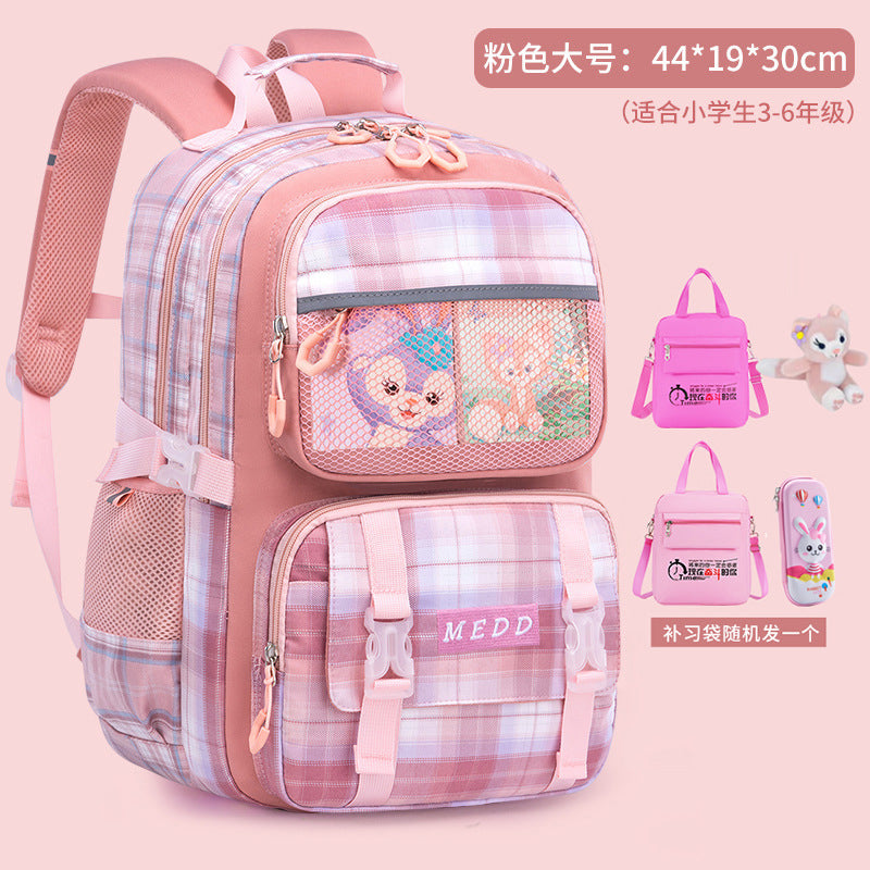 New primary school schoolbag female cute, lightweight, spine protection, large-capacity children's backpack wholesale for grades 1-6