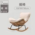 Rocking chair recliner - adult size, sleepable, single seater, rattan woven, balcony lounger, bedroom leisure, home use lazy sofa
