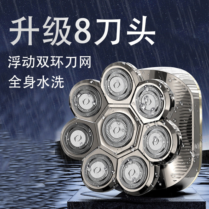 Wholesale 8w multi-function head shaver, fully washable electric razor, rechargeable shaving machine, washable
