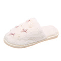 Cute girly ins style cotton slippers for women indoor flatsfor homeheattechfall and winterbowspopular furry slippers
