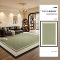 French-style carpet for living room and bedroom, washable and wipeable, green retro style, waterproof sofa and coffee table mat, large area full coverage