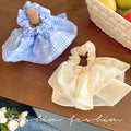 Yellow grids pattern skirt large intestine hair tie korean ins style eleganteasiest for match low ponytail hair rope headband flower hair accessories