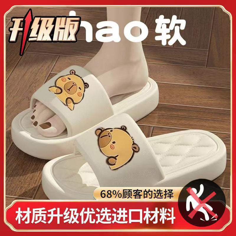 Thick sole slippers women's summer bathroom non-slipplaidcouple shoes home thick sole seaside sandals slippers couple sandals wholesale