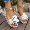 Wholesale plus-size bow slide sandals: stylish, comfortable, flat, perfect for summer, beach, and vacation