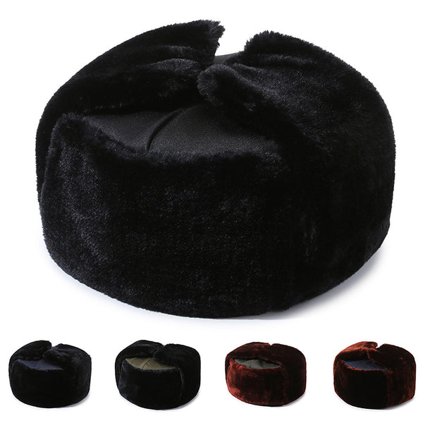 Winter hat Outdoor thickened cold and warm Lei Feng hat Men's middle-aged and elderly windproof Northeast cotton hat Ski hat
