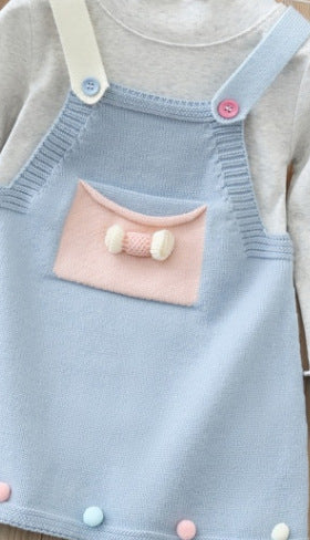 Spring new arrivals: sweet knitted tank top dress set for little girls - spring collection