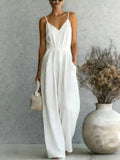 fashion cross-border hot style summer women's suspender one-piece casual wide-leg pants