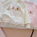 Pre-order: girls' autumn new cartoon sweet style sweatshirt, sizes 110-160, fashionable printed long-sleeve t-shirt for mid-to-large children