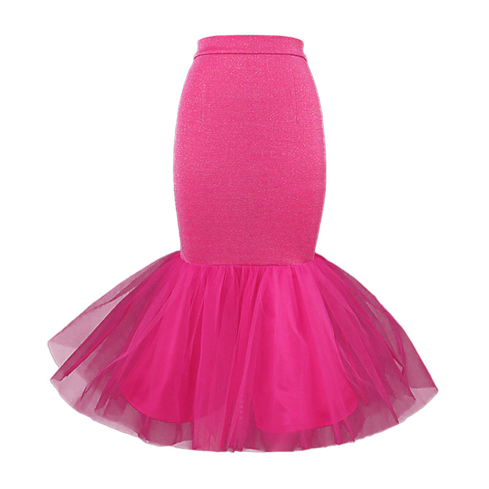 2023 autumn women's soft mesh ballet skirt, stage performance slim skirt Fashionable dress