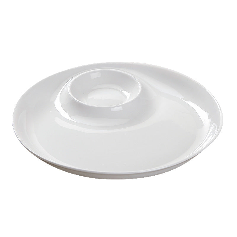 For homecreative dumpling plate shrimp plate with dipping vinegar dish grids dinner plate cold dishes snacks snacks plate commercial standard