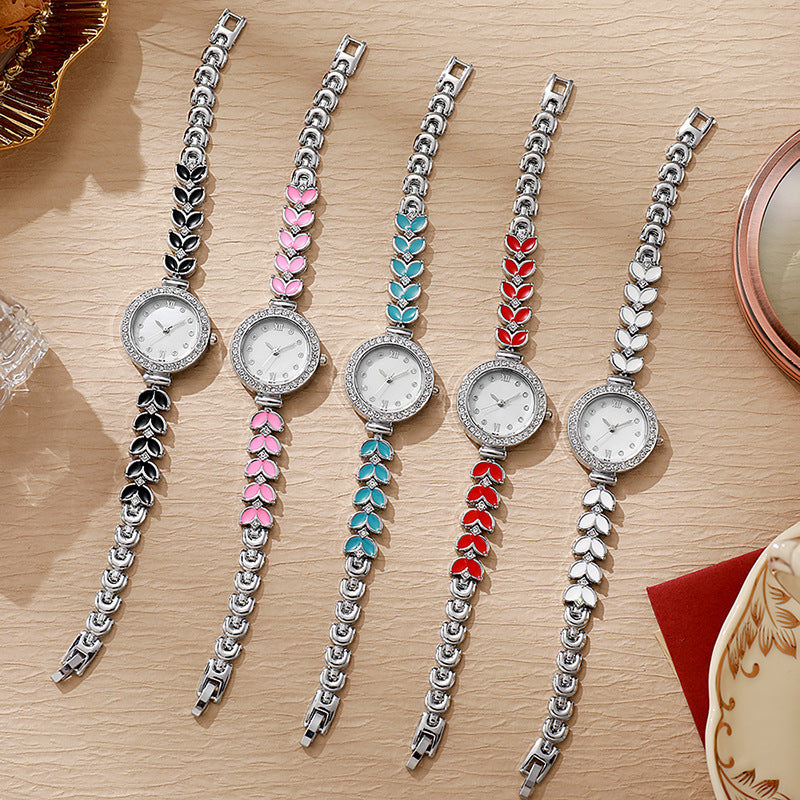 new arrivalcolorful mermaid fashioncasualeasiest for match women's epoxy bracelet watch women's diamond quartz watch