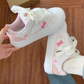 Studenteasiest for matchwhite shoes women's 2025autumnew arrivaltrendyins sneakers breathable thick solecasual bread shoes