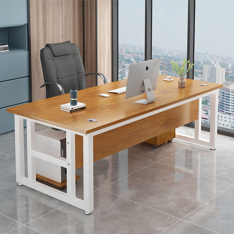 Computer desk desktop casual modern boss office desk staff slot table and chair combination for home desk single table without
