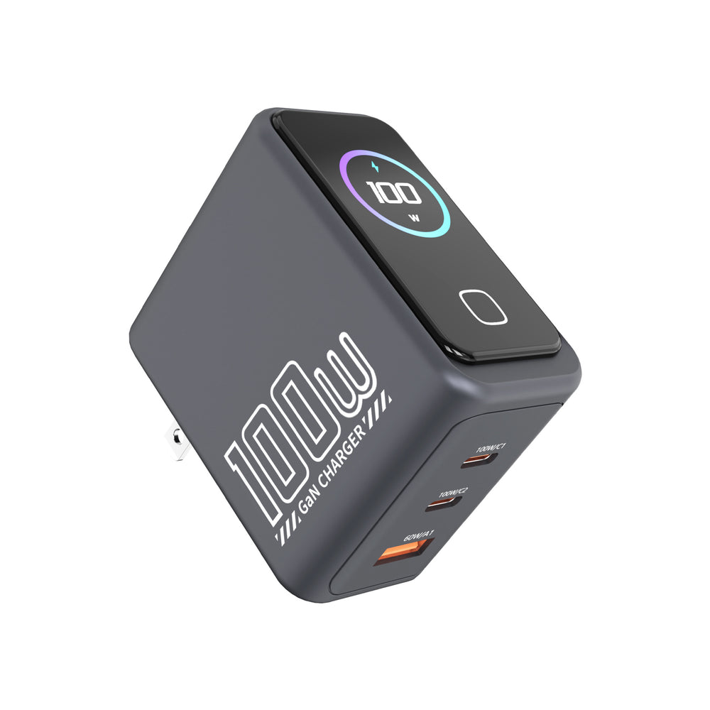 Wow customized 100w gallium nitride charger ai intelligent digital display charging head suitable for notebook mobile phone charger