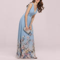 women's summer new arrivals:  cross-border fashion - elegant and chic printed v-neck bodycon maxi dress
