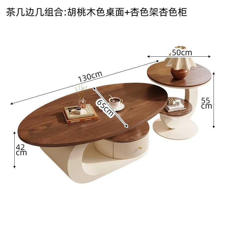 Medieval style wooden coffee table wabi-sabi style frenchretrofor home living room small apartment designer classy sense tea table