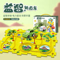 Diy children's educational track car set - multiple scene city map building electric puzzle track car